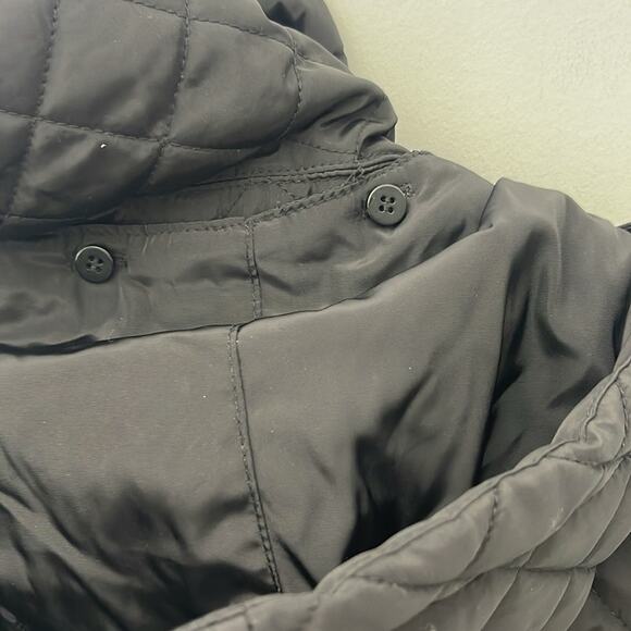 MICHAEL KORS Black Quilted Polyester Belted Hooded Winter Coat Size Small - Picture 8 of 9